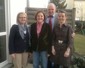 Stadträtin Maria Haucke, Hedi Pable, Stadtrat Dietmar Franzke und Parteivorsitzende Anja König